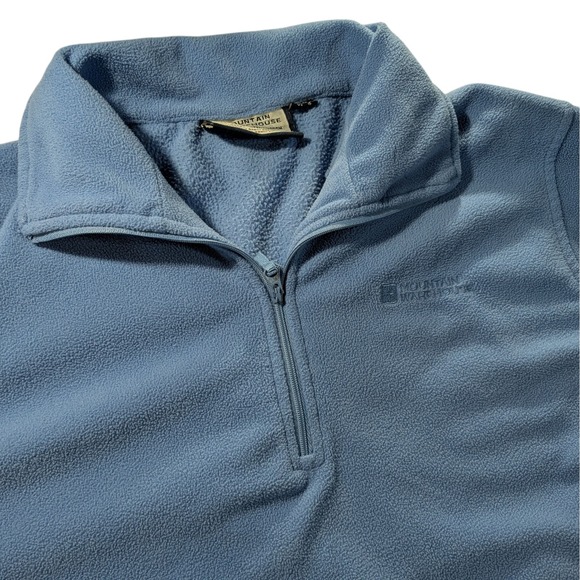 Mountain Warehouse Tops - Mountain Warehouse Fleece Blue Quarter Zip Chest Logo Long Sleeve Womens Sixteen